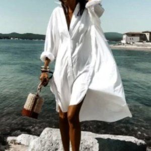 COPY - Never Letting Go White Shirtdress